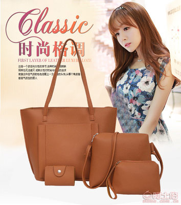 【麥麥箱包2017新款時尚歐美風范潮女大包四件套單肩女包斜跨包批發HS5901】保定白溝新城麥麥箱包加工廠 - 產品庫